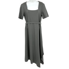 Club Monaco Green Asymmetrical Maxi Dress Square Neck Womens Large