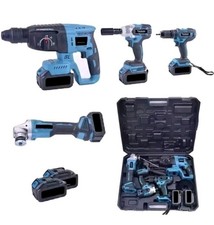 KIT 4 IN1 TASSELLATORE+TRAPANO IMPULSI +TRAPANO AVVITATORE +SMERIGLIATRICE 