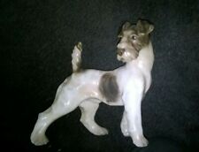 Figurina PORCELLANA Dahl Jensen 1001 Terrier volpe dai capelli a filo - Royal Copenhagen
