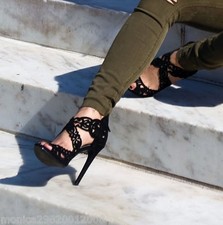 Zara Nero Pelle Tacco Alto