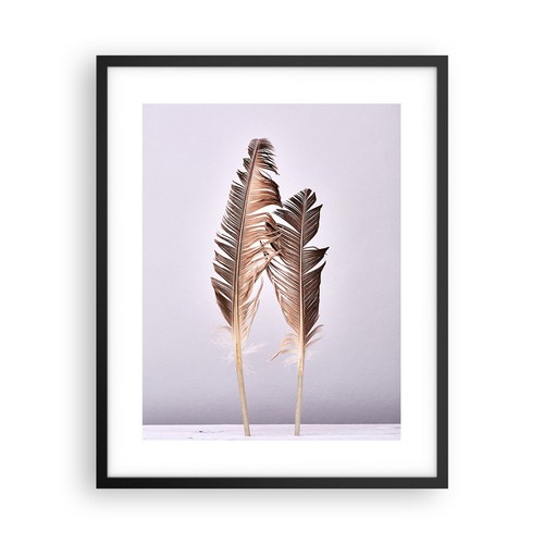 Poster 40x50cm due piume - due, lilla