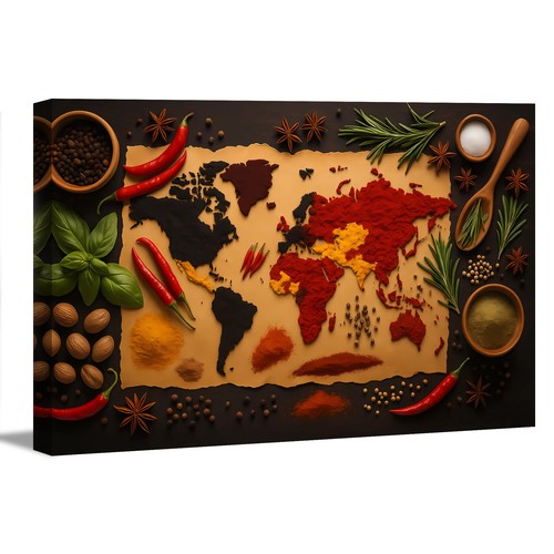 Quadro tela 120x80cm mappa - su,