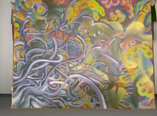 Quadro surreale olio - , su