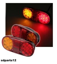 Fanali Posteriori Dx Sx Carrello Autocarro Rimorchio 14 Led Direzione Luce Targa