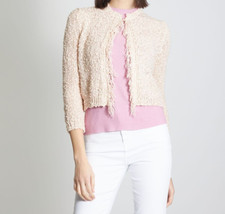Cardigan bouclè verde, rosa o