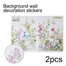Adesivo murale 2 pezzi erba naturale decorazione artistica pianta fiore foglie murale 35*50 cm