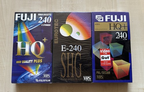 3xvideocassette vhs 240 min - vhs,