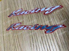 COPPIA SCRITTA RACING LATERALE  FIAT UNO TURBO IE - TIPINO CONFORME ROSSO CROMO.