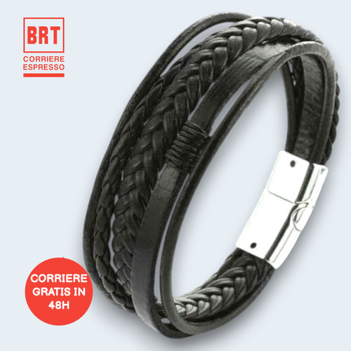 Bracciale uomo cuoio pelle - uomo,