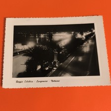 REGGIO CALABRIA LUNGOMARE NOTTURNO VECCHIA CARTOLINA BIANCO E NERO