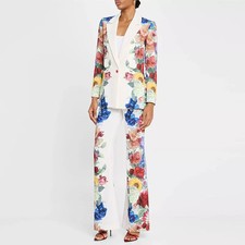 Tailleur Set Floreale Bianco