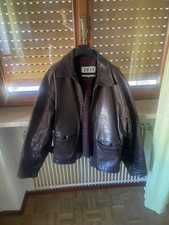 Giacca in vera pelle uomo - Marrone scuro con interno scozzese