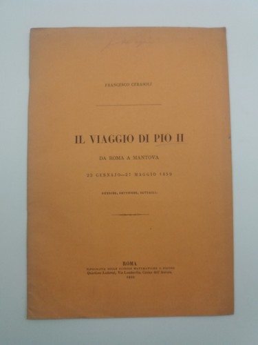 Viaggio pio da roma - ii, a