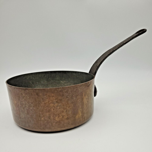 Old vintage copper pan tin - old,