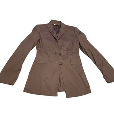 Giacca blazer doppiopetto Akris Punto marrone donna taglia 4 linea lunga sartoriale