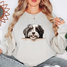 Felpa da donna simpatica Peeking Dog animali amanti degli animali domestici...