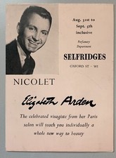 FANTASTIC SELFRIDGES ELISABETH ARDEN EPHEMERA PAPER - 50'S
