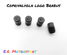 Set 4 tappini coprivalvola pneumatici Logo BRABUS Black Line