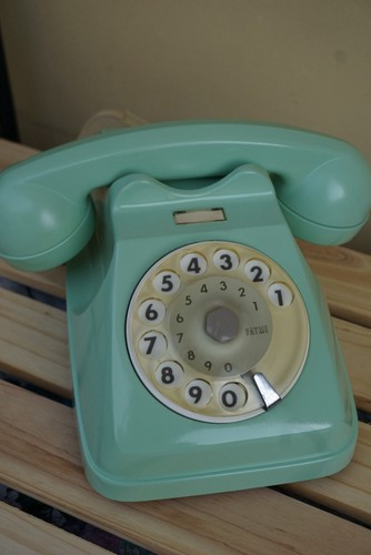 Telefono fisso vintage verde - telefono,