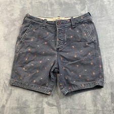 Pantaloncini chino uomo Hollister blu stampa aztex taglia 28
