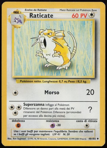 Pokemon tcg raticate 102 lp - tcg,