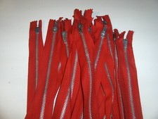 LOTTO 15 PZ CERNIERE ROSSO 18 CM LAMPO ZIP CATENA 5 x JEANS FONDO MAGAZZINO