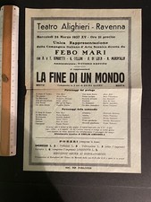 La Fine di un mondo Ravenna Teatro Alighieri Aprile 1937 Compagnia Febo Mari