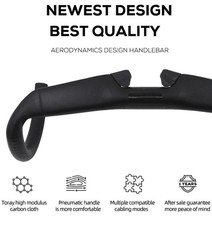 Manubrio bici da strada in fibra di carbonio frangivento leggero manubrio integrato