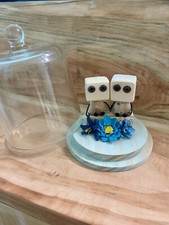 cupola campana decorativa vetro cupcake 11 cm Robot Cuore coppia fiori LOVE