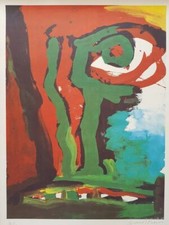 BENGT LINDSTROM GRANDE LITO VOLTO COLORI FIRMA HC MATITA ARTE SVEZIA CONTEMPORAN