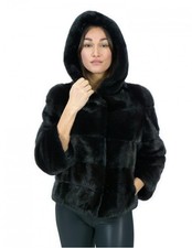 Giacca corta nero in pelliccia
