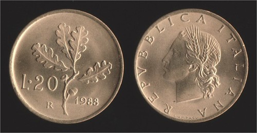 Lire 1988 ramo quercia - 1988,