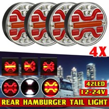 4x 42LED FANALE POSTERIORE ROTONDO HAMBURGER FANALE POSTERIORE CAMION AUTO FURGONE RIMORCHIO