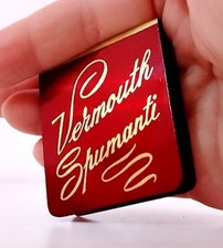 BENSO Vermouth Spumanti 40s Castagnole Lanze Asti italy curioso gadget latta tag