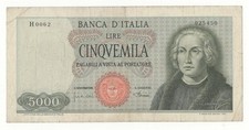 5000 LIRE COLOMBO I°  TIPO