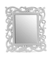 SPECCHIO SPECCHIERA PARETE BIANCO GRIGIO RETTANGOLARE QUADRATO SHABBY CHIC 35*39