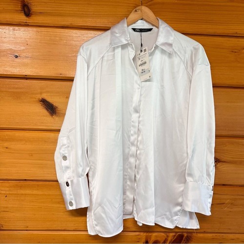 Nwt zara white satin - white,