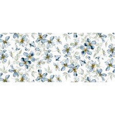 TOVAGLIATO fantasia fiori blu