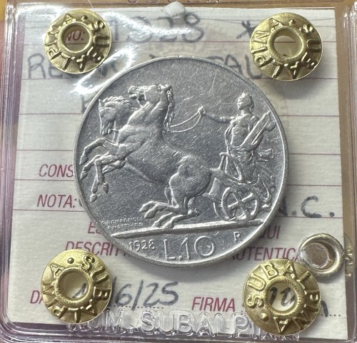 Moneta regno italia biga - biga, 10