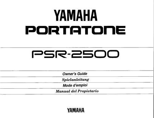 Yamaha psr 2500 instruction - yamaha, psr-2500
