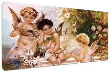 Quadro Moderno Angioletti Amorini Putti Musica Arte Stampa Tela Arredo Casa AN4