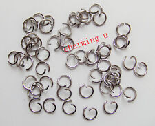 50 pz anellini in acciaio inox colore argento scuro 8x1mm bijoux