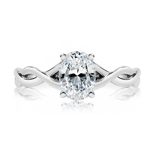 Anello solitario platino - anello,