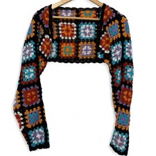 Black Multicolor Crochet