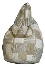 POLTRONA SACCO POUF PUFF PERA IN COTONE PIENA - MIRHA MODERN SHABBY