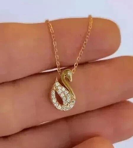 Ciondolo cigno donna diamante