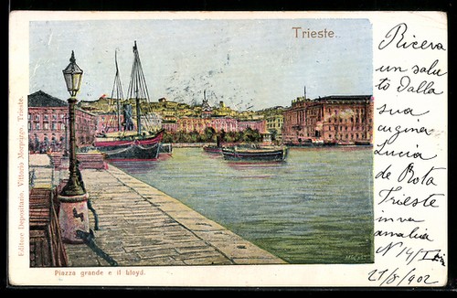 Cartolina trieste piazza - cartolina,