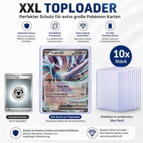 10x toploader per carte - toploader,