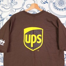 RARISSIMA UPS EXPRESS COURIER PROMO TEE T-SHIRT FRUIT OF THE LOOM L BIG LOGO VTG
