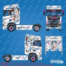 TRUCKMO Decalcomanie YouPorn Porno Truck Scania CS20HD 100696 1:87 Herpa Modelli